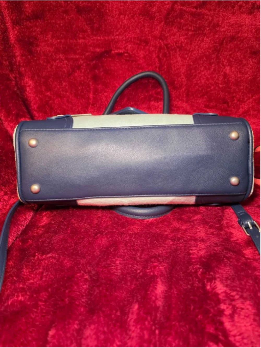 Juicy Couture Bowler Bag with Card Holder and Bag Charm Light Blue Navy Blue